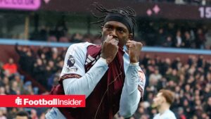 Aston Villa striker Tammy Abraham celebrates