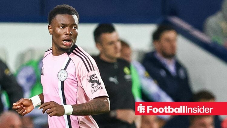 Abdul Fatawu in Leicester kit