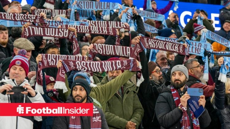 Aston Villa fans hold up scarves