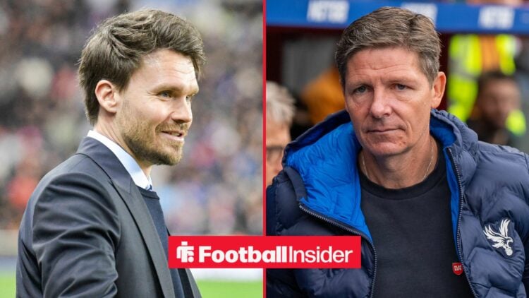 Danny Rohl looking at Oliver Glasner on right