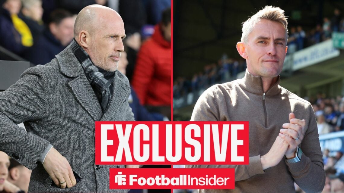 Philippe Clement on left, Kieran McKenna on right