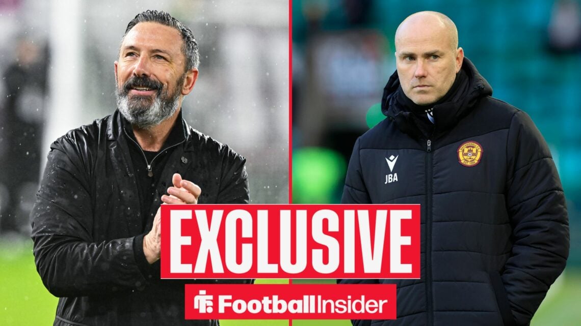 Derek McInnes on left Jens Berthel Askou on right