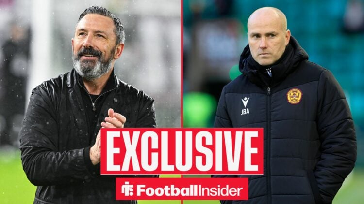 Derek McInnes on left Jens Berthel Askou on right