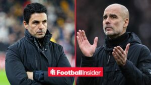 Arsenal manager Mikel Arteta with Man City manager Pep Guardiola claps