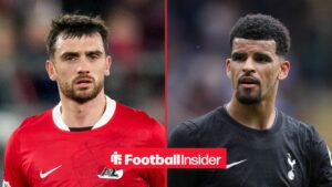 Troy Parrott on left Dominic Solanke on right