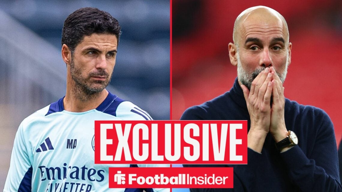 Mikel Arteta on left Pep Guardiola on right
