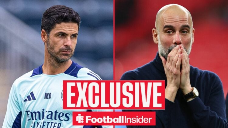 Mikel Arteta on left Pep Guardiola on right