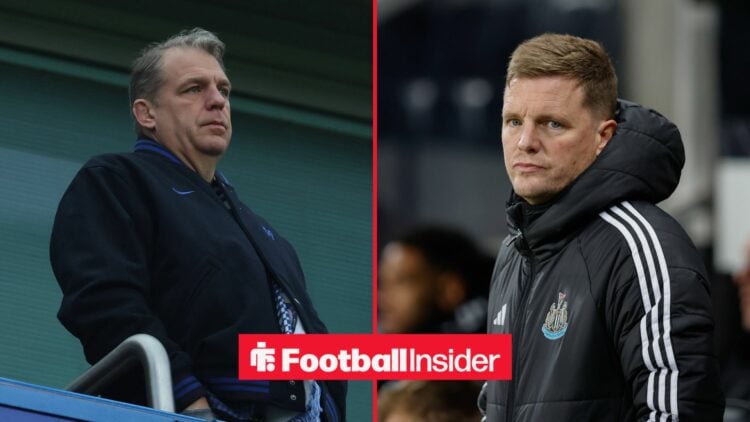 Todd Boehly on left Eddie Howe on right