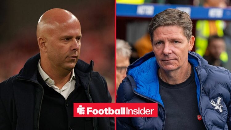 Arne Slot on left Oliver Glasner on right