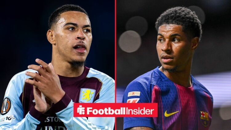 Morgan Rogers on left Marcus Rashford on right