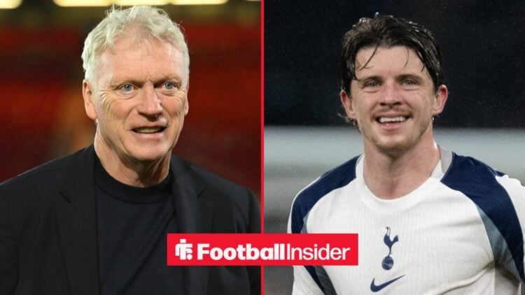 David Moyes on left Conor Gallagher on right