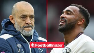 West Ham manager Nuno Espirito Santo with striker Callum Wilson