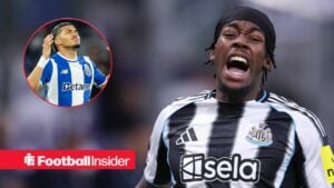 Anthony Elanga of Newcastle United during the Union Saint-Gilloise vs Newcastle United UEFA Champions League match at The Constant Vanden Stock Stadium, Anderlecht / William Gomes celebrates a goal during the UEFA Europa League 2025/26 quarter-finals first leg match between FC Porto and Nottingham Forest at the Estadio do Dragao in Porto, Portugal, on April 9, 2026