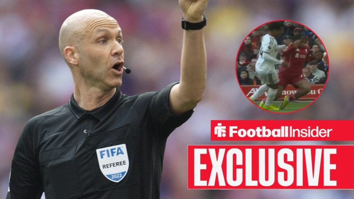 Premier League referee Anthony Taylor / Rio Ngumoha goes down inside the Fulham penalty area on 11 April, 2026