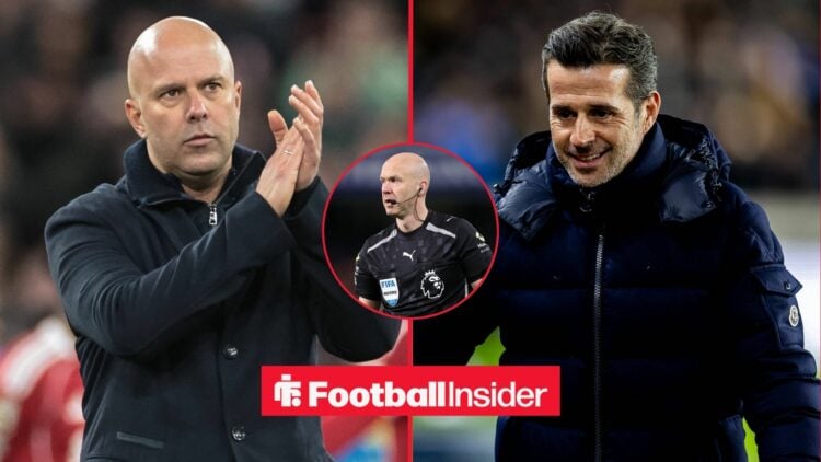 Arne Slot manager of Liverpool applauds the fans after the final whistle during the Premier League match Liverpool vs Wolverhampton Wanderers at An...