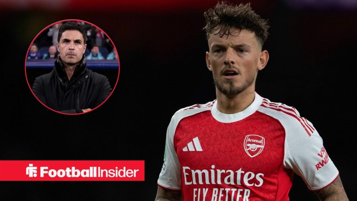 Ben White of Arsenal during the Carabao Cup Fourth Round match between Arsenal and Brighton & Hove Albion at Emirates Stadium on October 29, 2025 /...