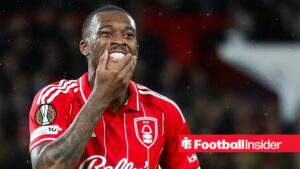 Callum Hudson-Odoi Of Nottingham Forest reacts during the Nottingham Forest v Fenerbahce SK UEFA Europa League Play-Offs 2nd Leg match at the City Ground, West Bridgford, England on 26 February 2026