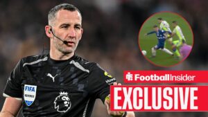 Chris Kavanagh, the match referee, gestures during the Premier League match between West Ham United and Fulham at the London Stadium in Stratford, United Kingdom, on December 27, 2025 / Man City star Rodri drags back Chelsea's Cole Palmer on 12 April, 2026