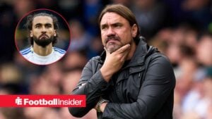 Daniel Farke with Dominic Calvert-Lewin included in a circular inset