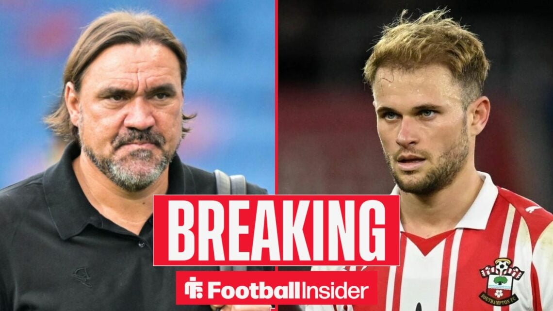 Daniel Farke on the sidelines at Leeds, with Leo Scienza in action for Southampton