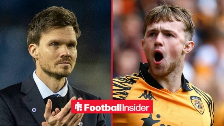 Danny Rohl on the sidelines at Rangers, with Joe Gelhardt in action for Hull City