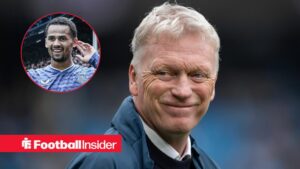 David Moyes with Iliman Ndiaye included in a circular inset
