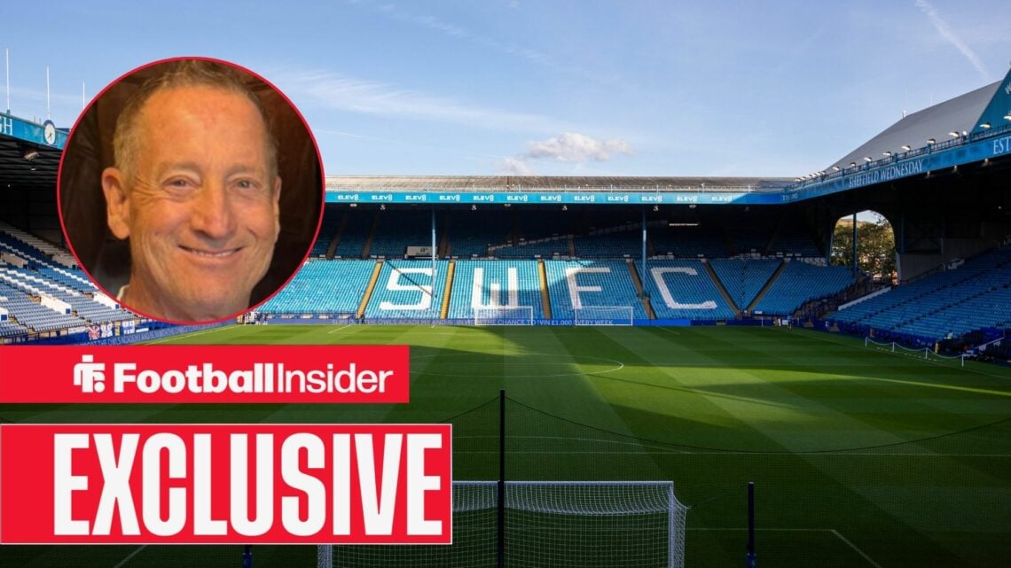 Sheffield Wednesday's Hillsborough stadium alongside a circular inset of David Storch