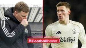 Eddie Howe alongside Elliot Anderson