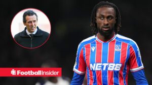 Evann Guessand of Crystal Palace plays during the Premier League match between Tottenham Hotspur and Crystal Palace at Tottenham Hotspur Stadium in London, United Kingdom, on March 5, 2026 / Aston Villa manager Unai Emery on the pitch ahead of the Premier League match between Bournemouth and Aston Villa at the Vitality Stadium, Bournemouth, England on 10 May 2025