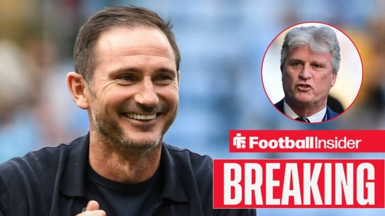 Frank Lampard on the sidelines with Coventry City owner Doug King in a circular inset