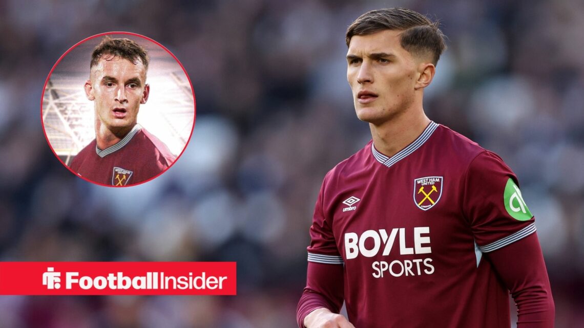 Freddie Potts of West Ham during the West Ham United vs Newcastle United Premier League match at the London Stadium, London, 2 November, 2025 / Bar...