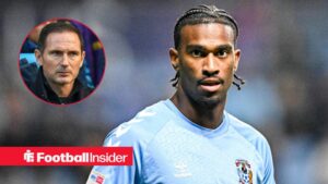 Haji Wright in action for Coventry City, with Frank Lampard in a circular inset