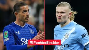 Everton star Jack Grealish applauding the fans in the 2025-26 season / Erling Haaland of Manchester City in action during the UEFA Champions League 2025/26 League Phase MD8 match between Manchester City and Galatasaray A.S. at City of Manchester Stadium on January 28, 2026