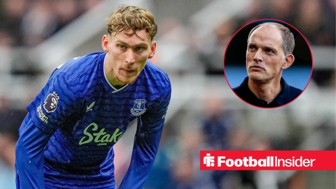 James Garner of Everton plays during the Premier League match between Newcastle United and Everton at St. James s Park in Newcastle, United Kingdom...