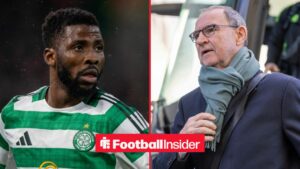 Kelechi Iheanacho on left Martin O'Neill on right