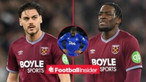 Konstantinos Mavropanos of West Ham United looks on during the Premier League match between West Ham United and AFC Bournemouth at the London Stadium in Stratford, on February 21, 2026 / Axel Disasi of West Ham United plays during the Premier League match between West Ham United and Manchester United at the London Stadium in Stratford, United Kingdom, on February 10, 2026 / Beto of Everton looks dejected during the Everton v Wolverhampton Wanderers Premier League match at the Hill Dickinson Stadium, Liverpool, England on 7 January 2026