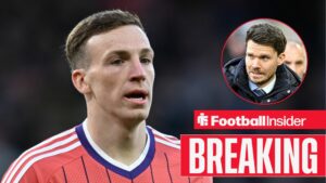 Lewis Ferguson in action for Scotland, with Danny Rohl in a circular inset