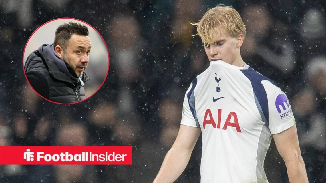20 Jan 2026, Lucas Bergvall of Tottenham Hotspur has his shirt over his mouth as he is subbed off London Tottenham / Ligue 1 J15 - 05/12/2025 Rober...