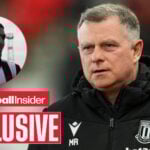 Mark Robins on the sidelines at Stoke, with Jaze Kabia in an interview with Grimsby Town
