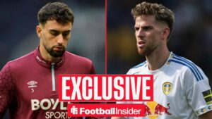 West Ham United defender Max Kilman 3 ahead of the Premier League match between Tottenham Hotspur and West Ham United at Tottenham Hotspur Stadium, London, UK on 17 January 2026 / Leeds United midfielder Anton Stach