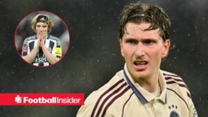 Dutch Eredivisie football , match between Heracles Almelo and Ajax. Picture shows Ajax player Mika Godts / Anthony Gordon of Newcastle United during the Newcastle United vs AFC Bournemouth FA Cup match at St. James Park, Newcastle Upon Tyne, 10 January, 2026