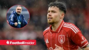 Neco Williams of Nottingham Forest during the Premier League match between Nottingham Forest and Aston Villa at City Ground in Nottingham, United Kingdom, on April 12, 2026 / Nottingham Forest manager Vitor Pereira at the City Ground