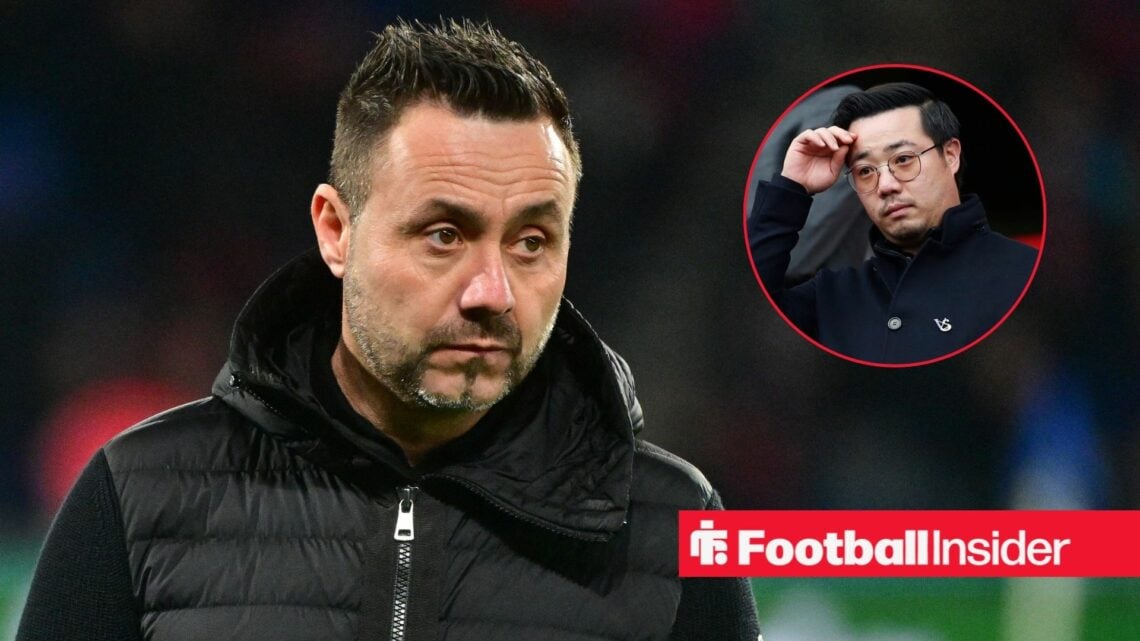 Roberto De Zerbi with Aiyawatt Srivaddhanaprabha included in a circular inset