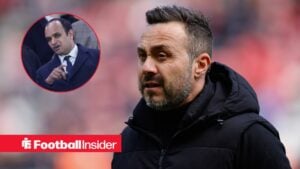 Roberto De Zerbi with Vinai Venkatesham included in a circular inset