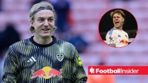 Sebastiaan Bornauw of Leeds United warms up during the Premier League match at the Stadium of Light, Sunderland 28/12/2025 / Joe Rodon of Leeds United shouts at the assistant referee during the Premier League match between Leeds United and Sunderland at Elland Road in Leeds, England, on March 3, 2026