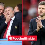 Sir Jim Ratcliffe and Jason Wilcox of Manchester United, ManU during the Chelsea vs Manchester United Premier League match at Stamford Bridge, London / Michael Carrick, Manager of Manchester United applauds the fans after the Premier League match between Manchester United and Crystal Palace at Old Trafford on March 1, 2026