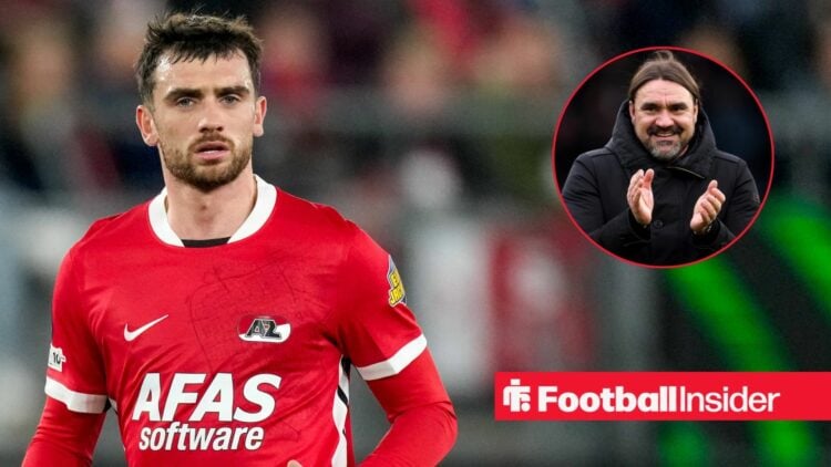 Troy Parrott of AZ Alkmaar looks on during the UEFA Conference League 2025/26 League Phase MD6 match between AZ Alkmaar and Jagiellonia Bialystok a...