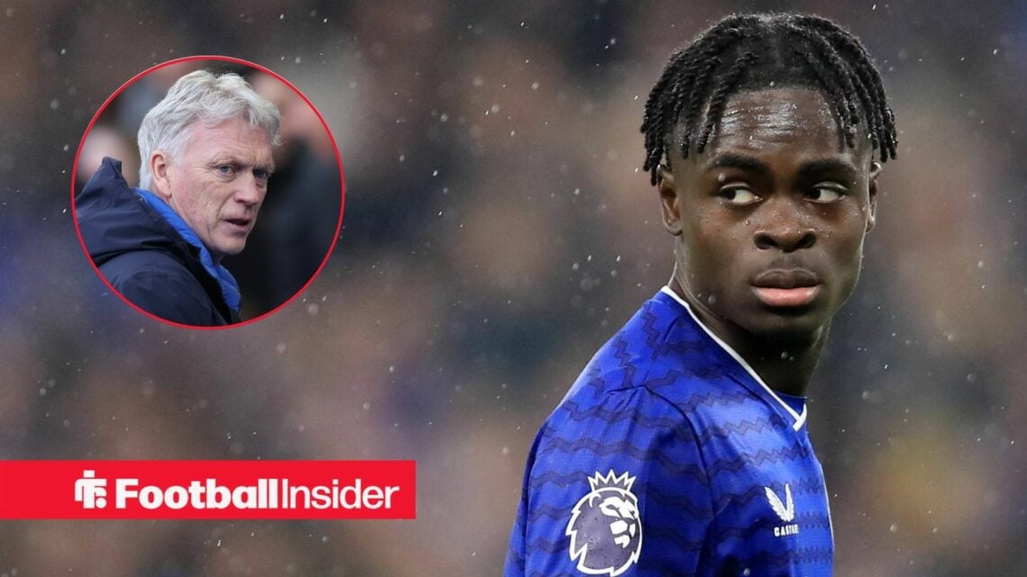 Everton versus AFC Bournemouth, Tyrique George of Everton / Everton manager David Moyes