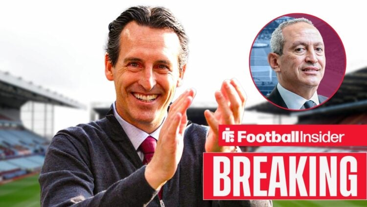 Unai Emery with Nassef Sawiris included in a circular inset