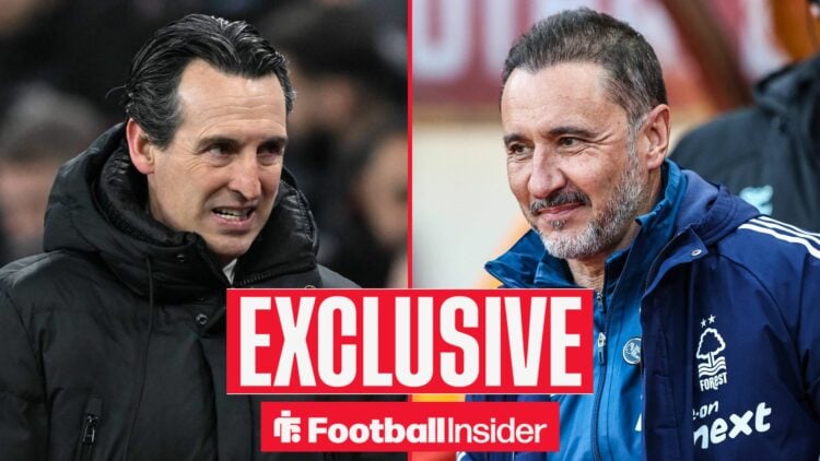 Aston Villa manager Unai Emery alongside Nottingham Forest boss Vitor Pereira